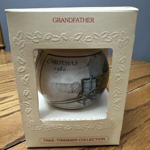 Vintage Hallmark Grandfather 1980 Glass Ornament‎ Tree-Trimmer Collection